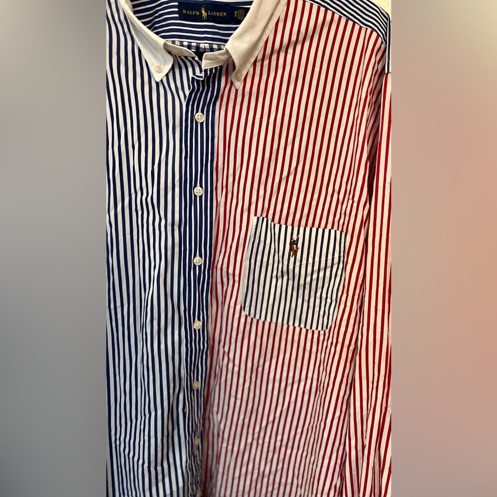RALPH LAUREN Color Block Button Down Shirt, Size 3X - Picture 5 of 8